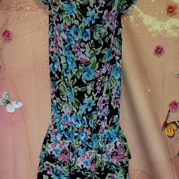 * AQUA FLORAL MINI DRESS PRETTY COLORS final discount - Picture 4 of 13